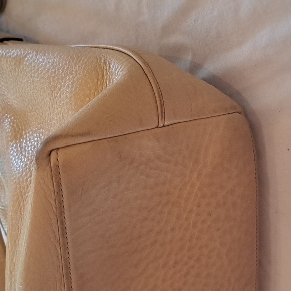 Coach Sarah Pebbled Leather Hobo in Yellow/Taupe - Picture 6 of 9